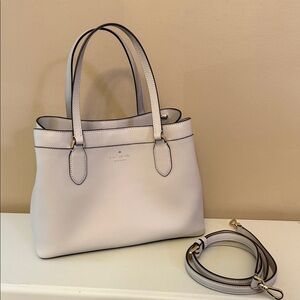 Kate Spade Light Gray Sienna Leather Tote